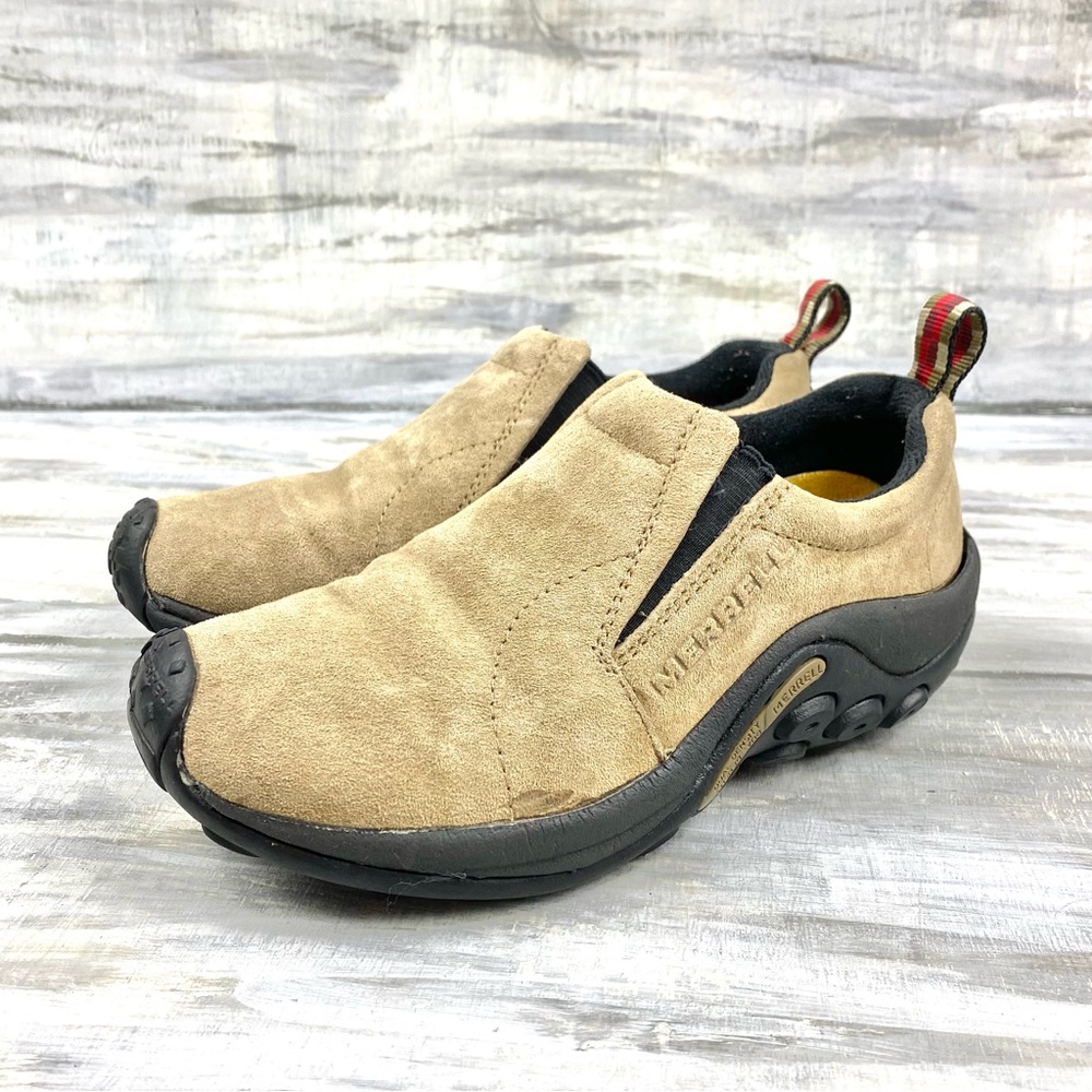 Merrell Jungle Moc Classic Taupe Suede Leather Slip On Trail Performance Shoe 6M